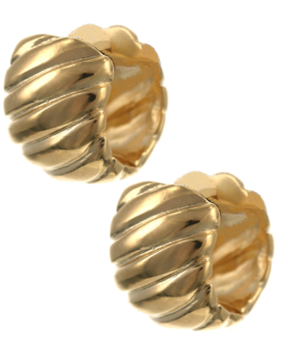 18K Gold Filled Ribbed Hoops Earring Set