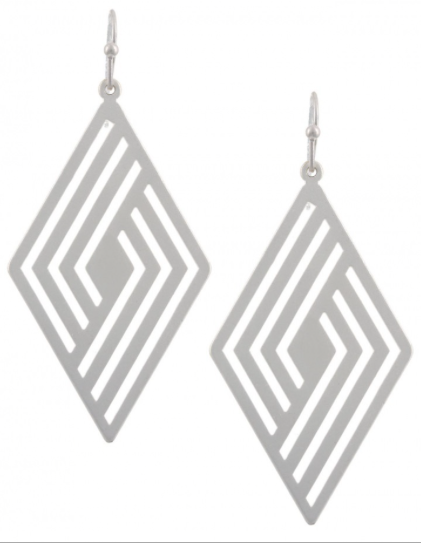 Filigree Diamond Shape Drop Earring Set