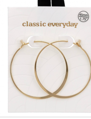 Flat Wire Brass Hoop Earring Set
