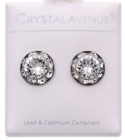 Crystal Birthstone Button Earring Set