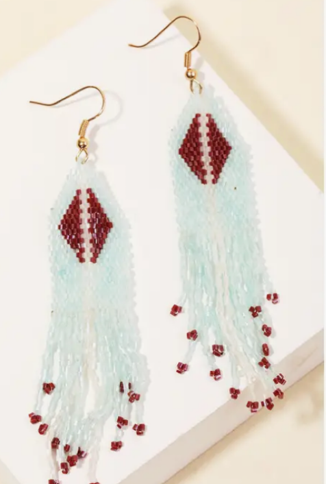 Mini Beaded Boho Tassel Earrings