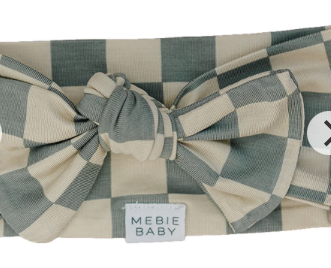 Light Green Checkered Bamboo Head Wrap