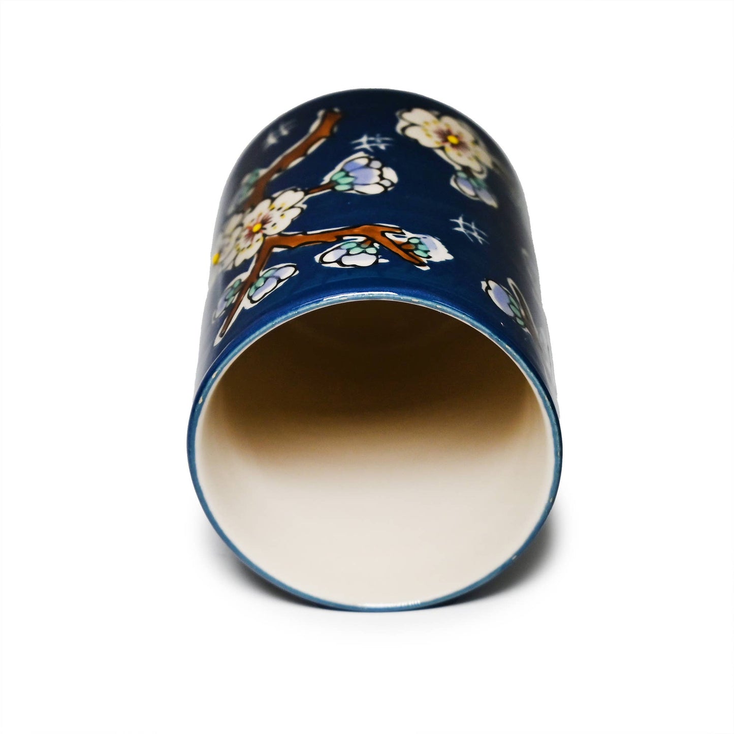Mira Ceramic Yunomi Tea Cup – Japanese Floral Art (12oz)