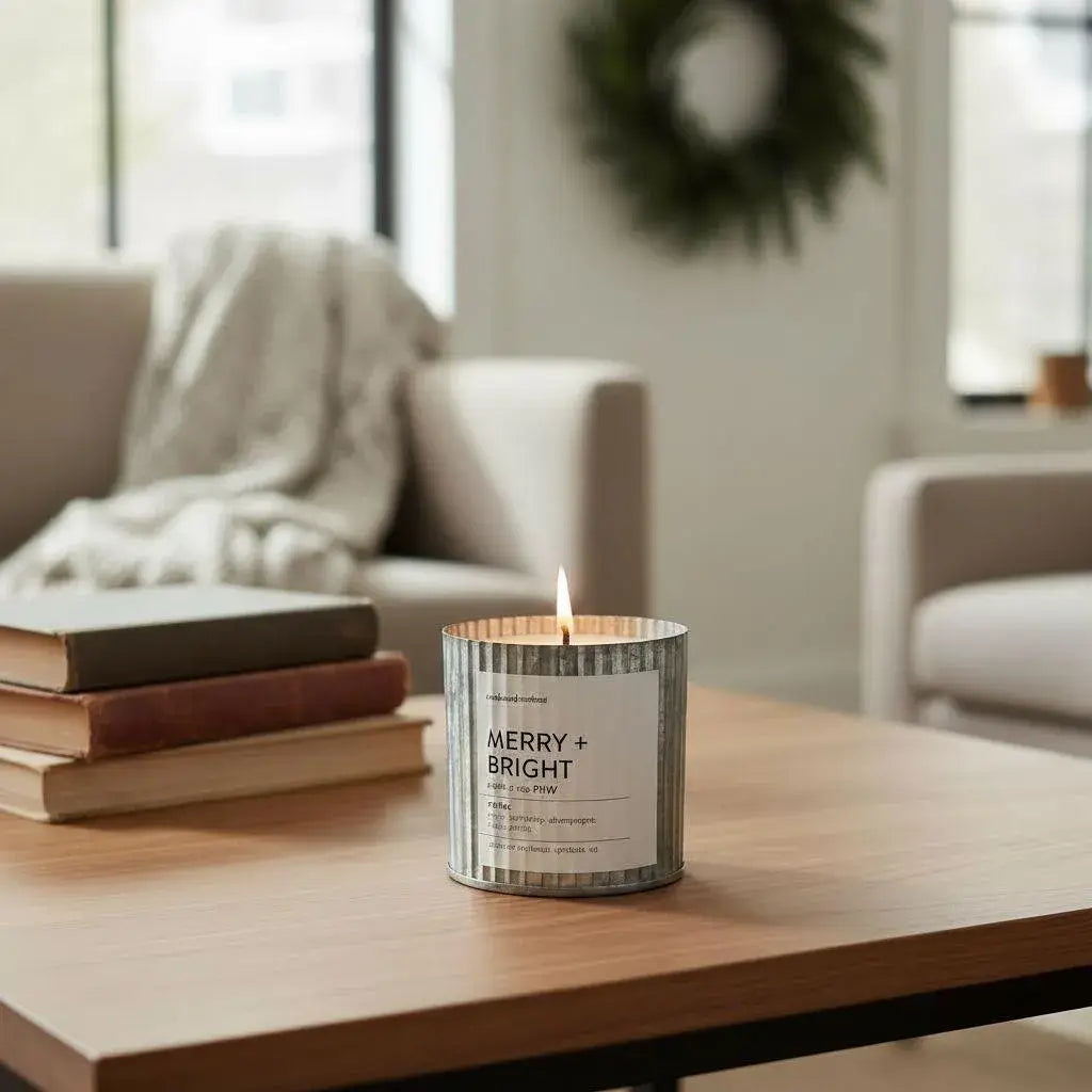 Sea Salt & Orchid Wood Wick Candle, Rustic Farmhouse Decor