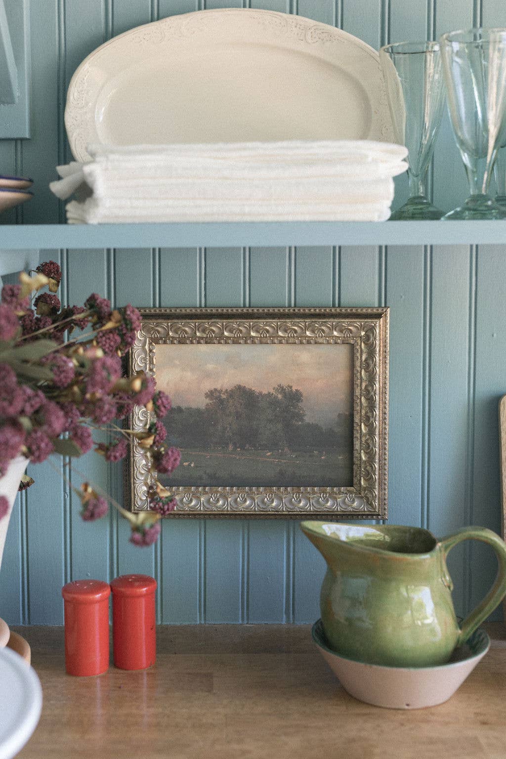 Sheep Farm Framed Antique Art