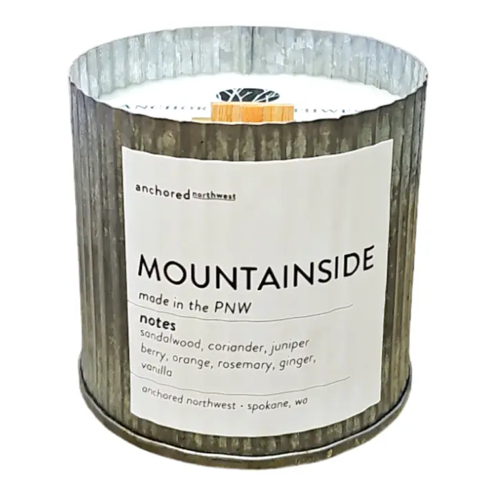 Mountainside Wood Wick Candle, Rustic Farmhouse Decor