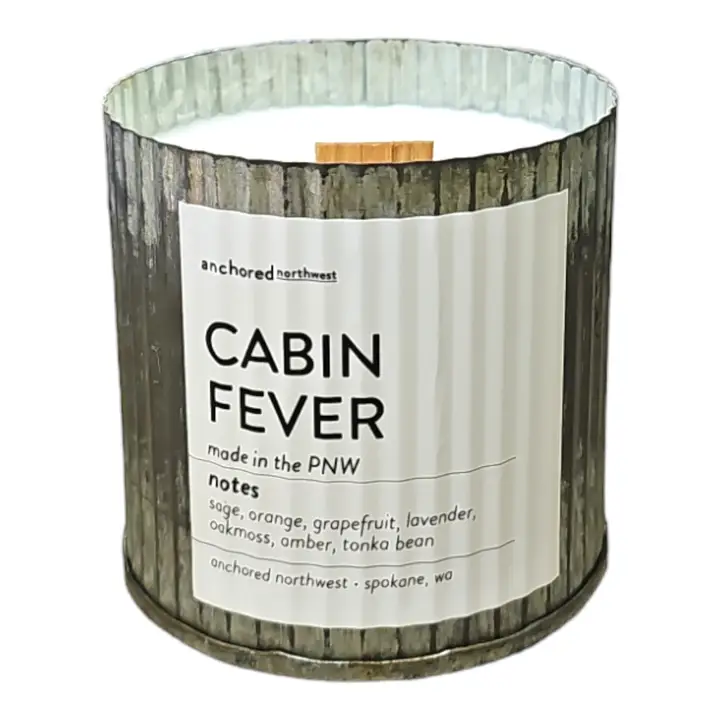 Cabin Fever  Wood Wick Candle, Rustic Farmhouse Decor