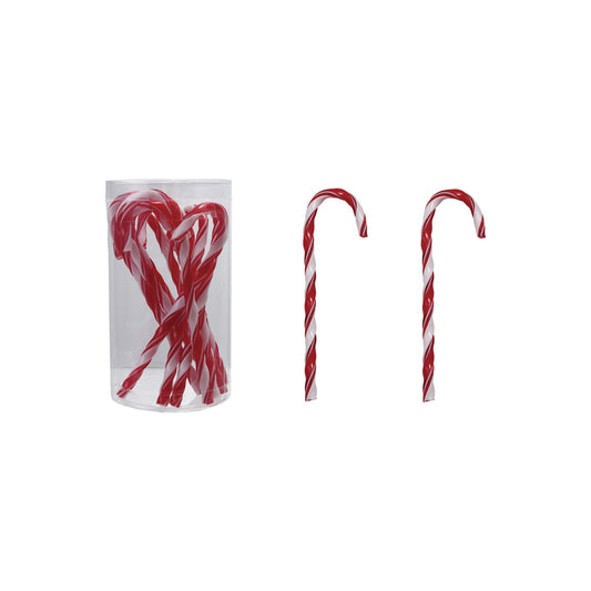 Plastic Candy Cane Drink Stirrers with Stripes, Set of 10