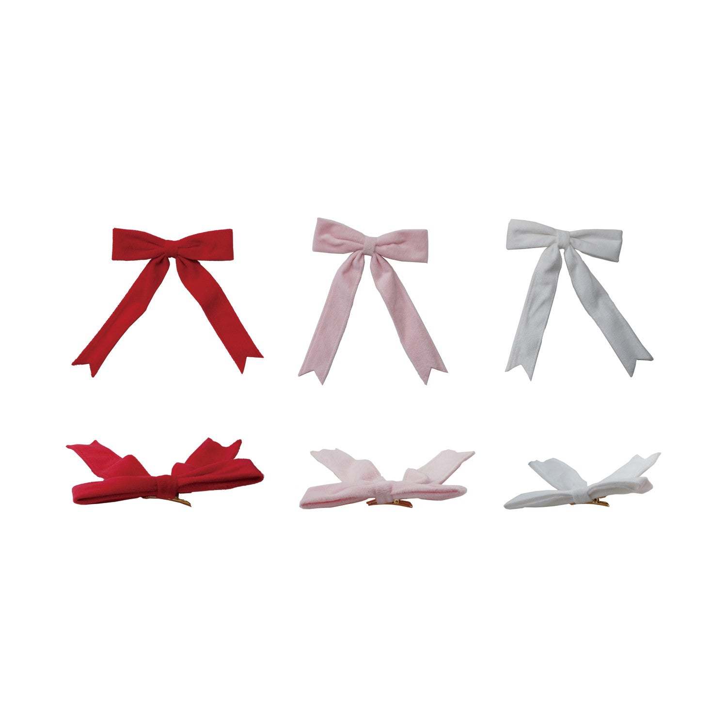 6"W x 8"H Velvet Clip-on Bow, 3 Colors
