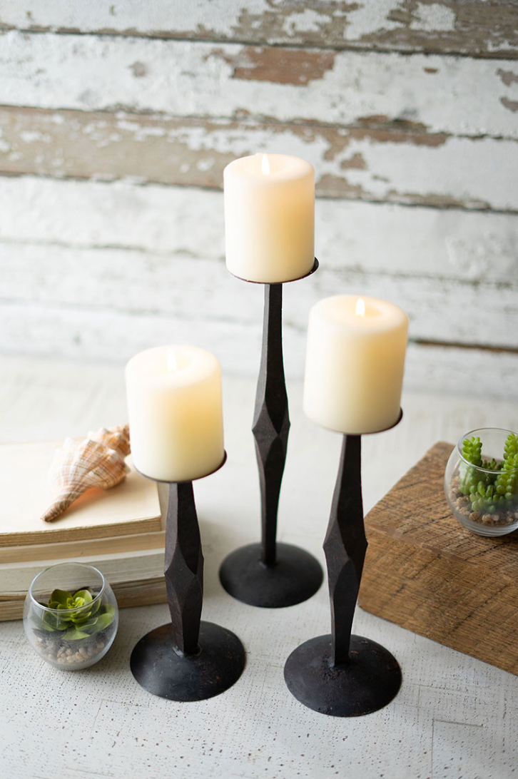 Hand Forged Iron Candle Stands