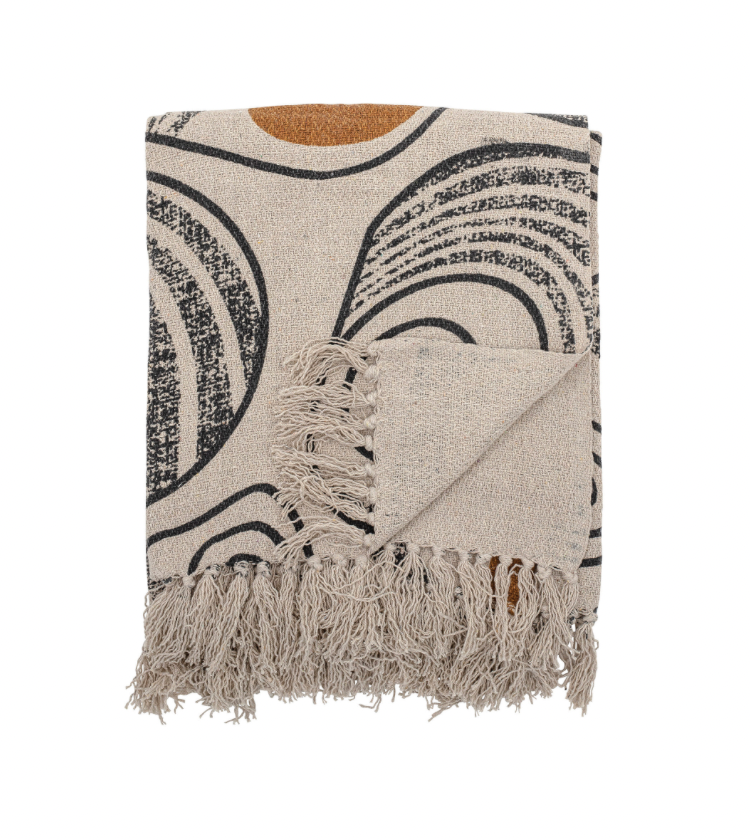 Printed Throw with Fringe
