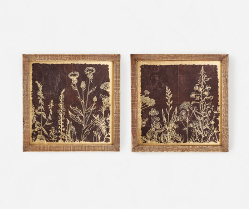 Framed Gold Leaf Wildflower Print