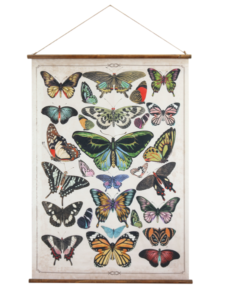 Scroll Wall Decor with Butterflies and Hanger