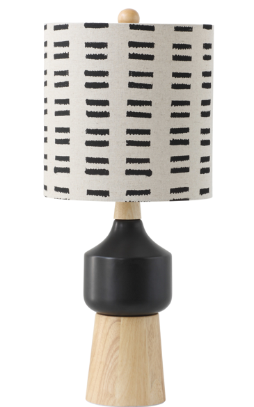 Table Lamp with Mudcloth Pattern Shade