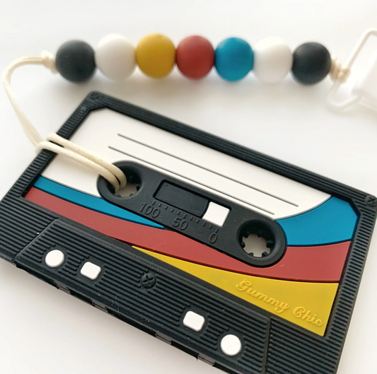 Casette Tape Teether with Clip