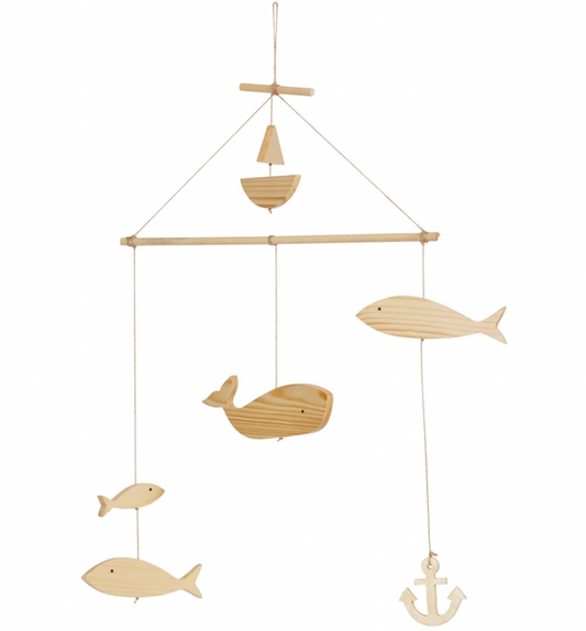 Wood Fish Mobile/Wall Hanging