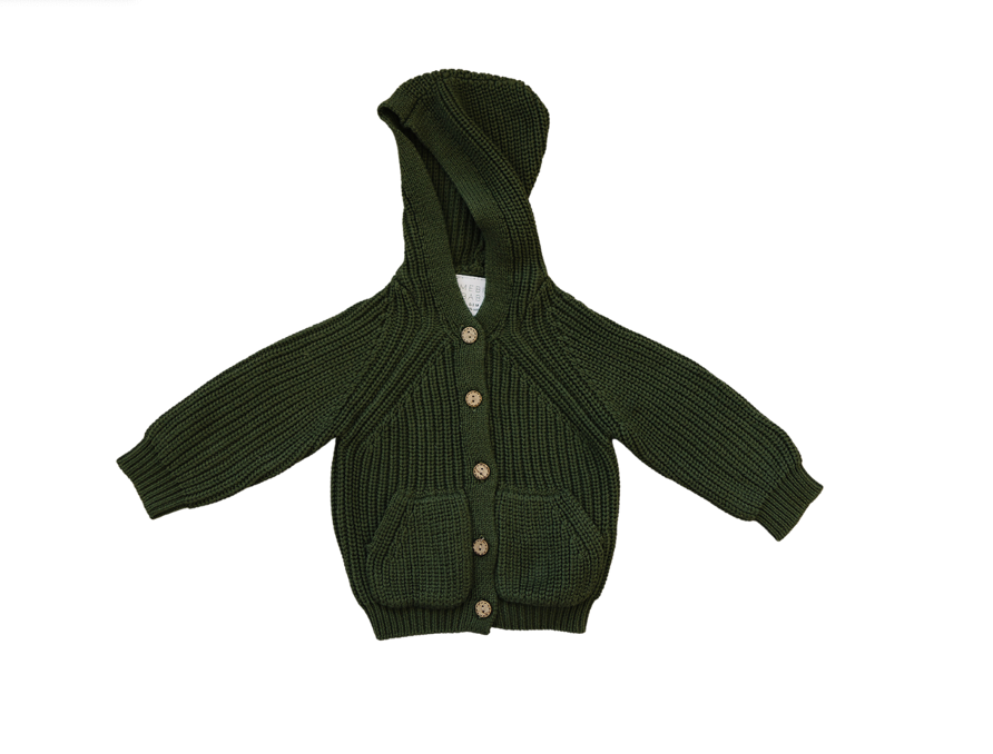 Hooded Knit Cardigan by Mebie Baby