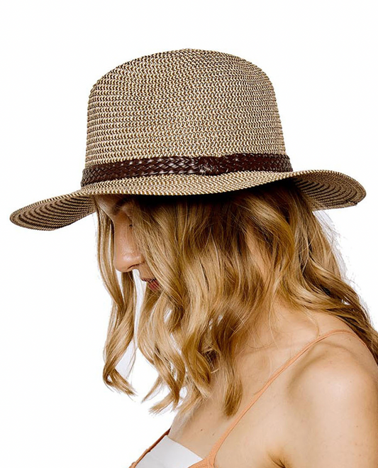 Two Tone Adjustable Panama Summer Hat