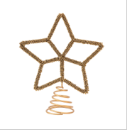 Metal and Bead Star Tree Topper