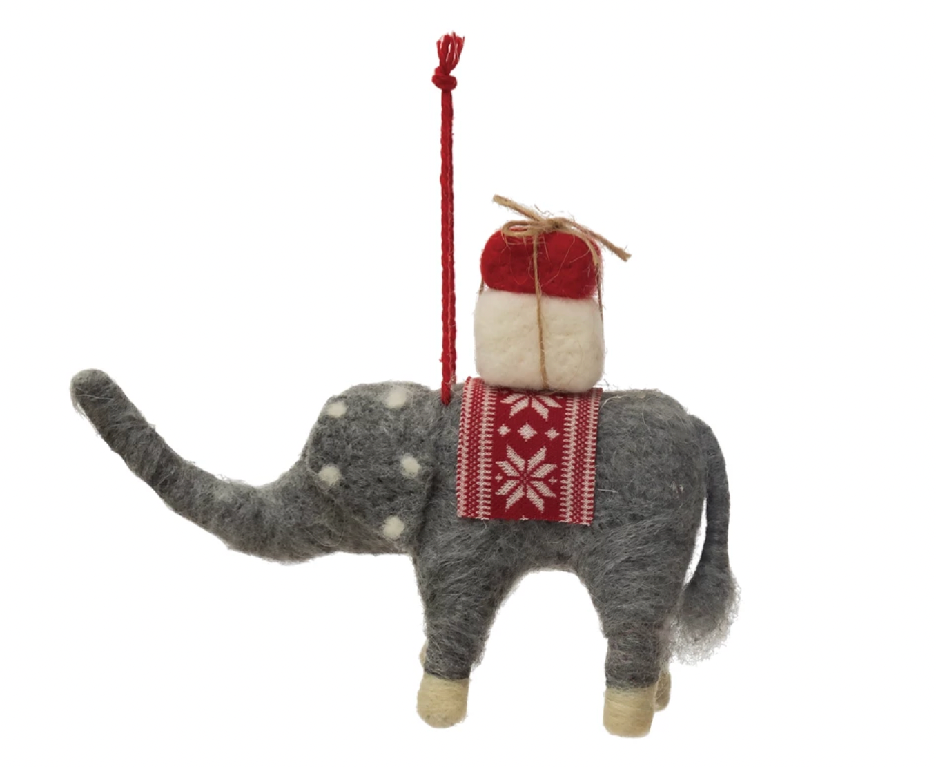 Wool Felt Elephant Ornament with Gifts
