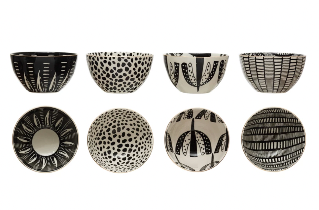 Stoneware Bowl with Pattern