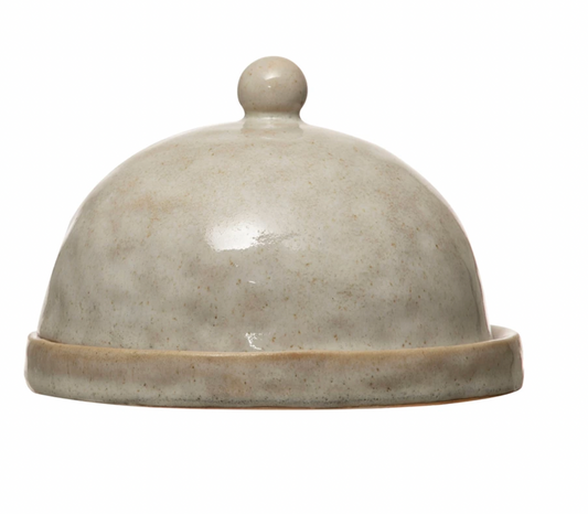 Stoneware Domed Dish with Glaze