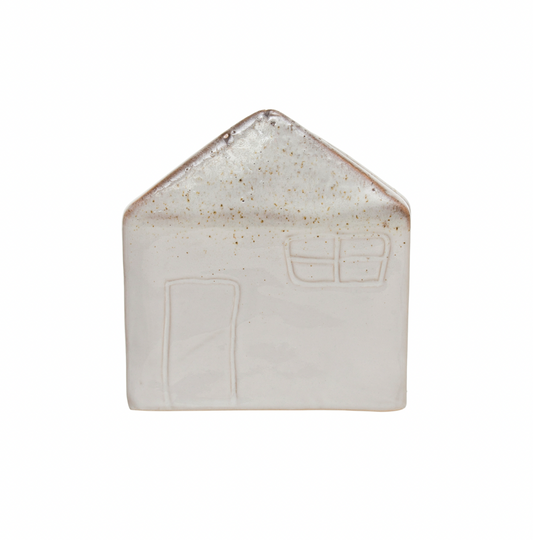 Stoneware House Sponge Holder with Glaze