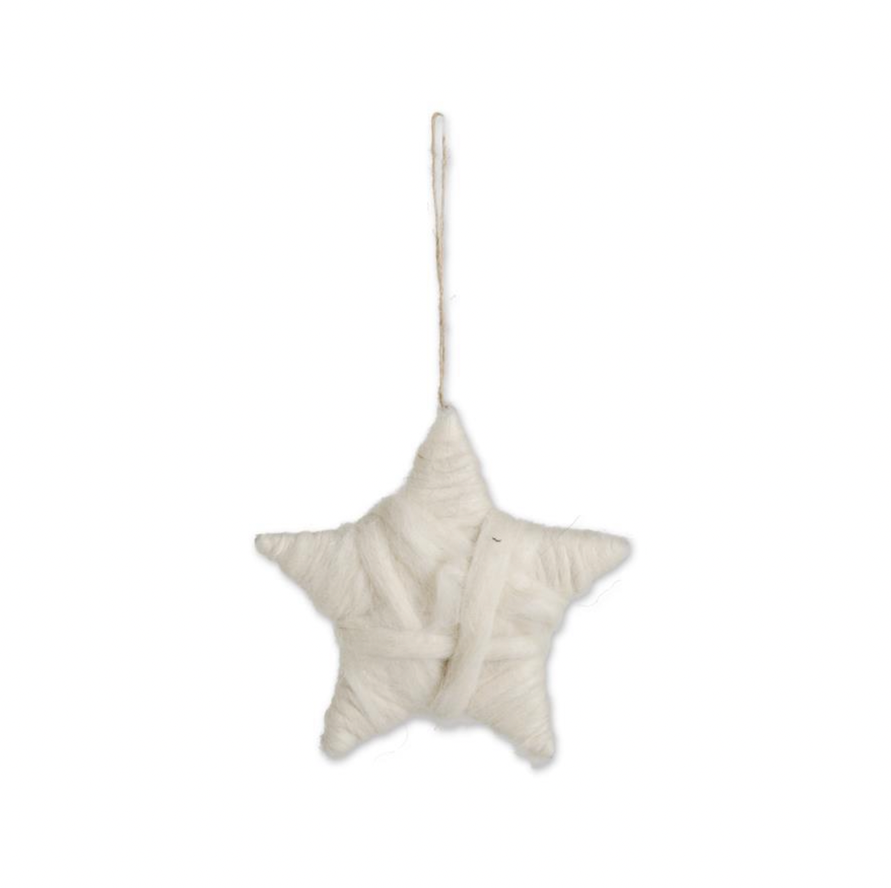 Cream Homespun Yarn Star Ornament