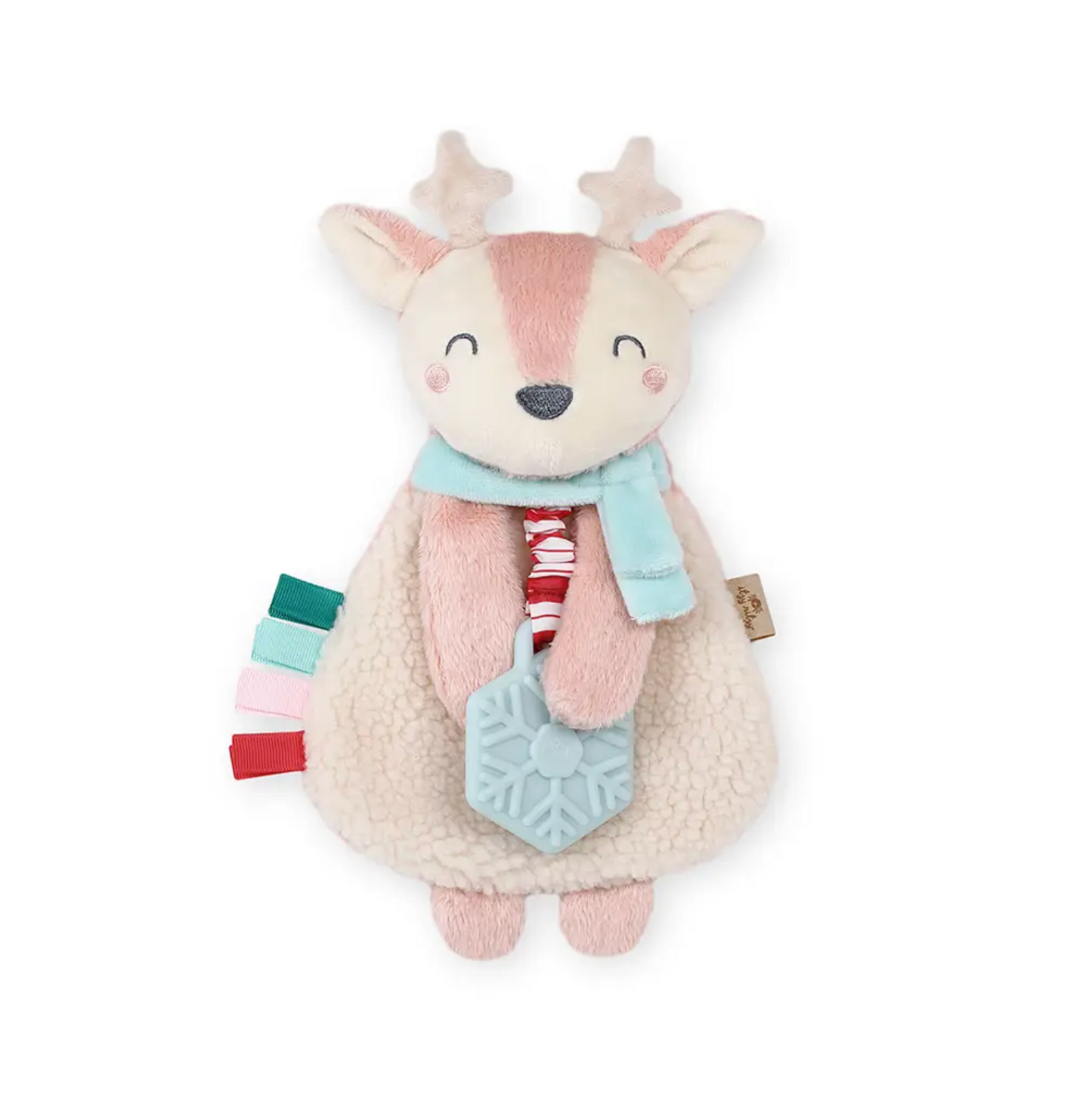 Holiday Pink Reindeer Itzy Love Plush & Teether