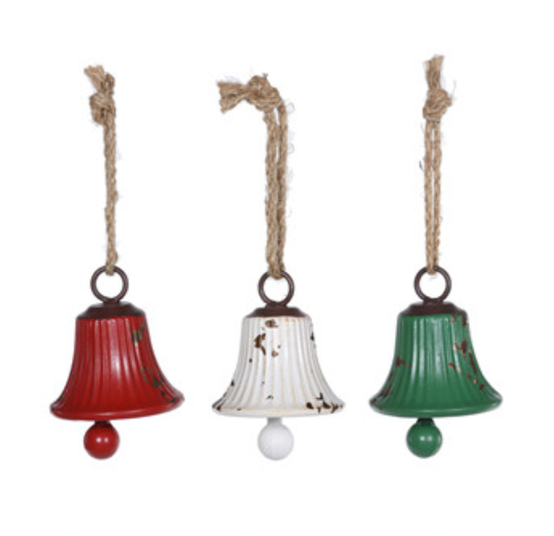 Small Metal Fluted Hanging Bell