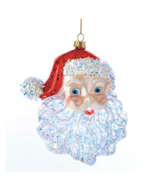 Glass Santa Head Ornament