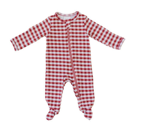 Red Gingham Zipper by Mebie Baby