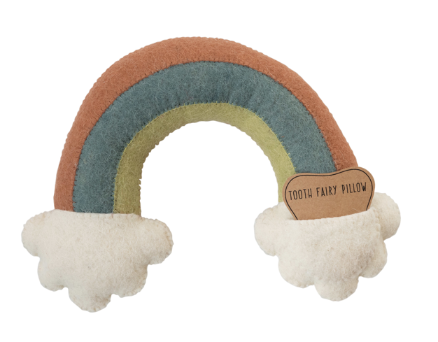 Wool Rainbow Tooth Fairy Pillow