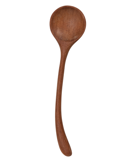 Hand Carved Doussie Wood Spoon with Curved Handle