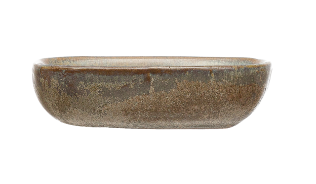 Stoneware Dish, Reactive Glaze