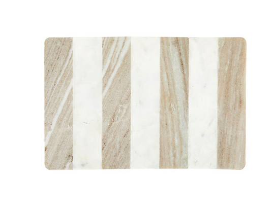 White Marble and Tan Striped Board