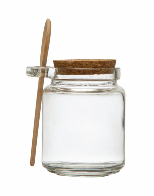 Glass Jar w/ Cork Lid & Wood Spoon