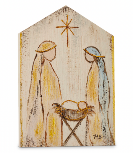Holy Family Textured Wood Wall Art