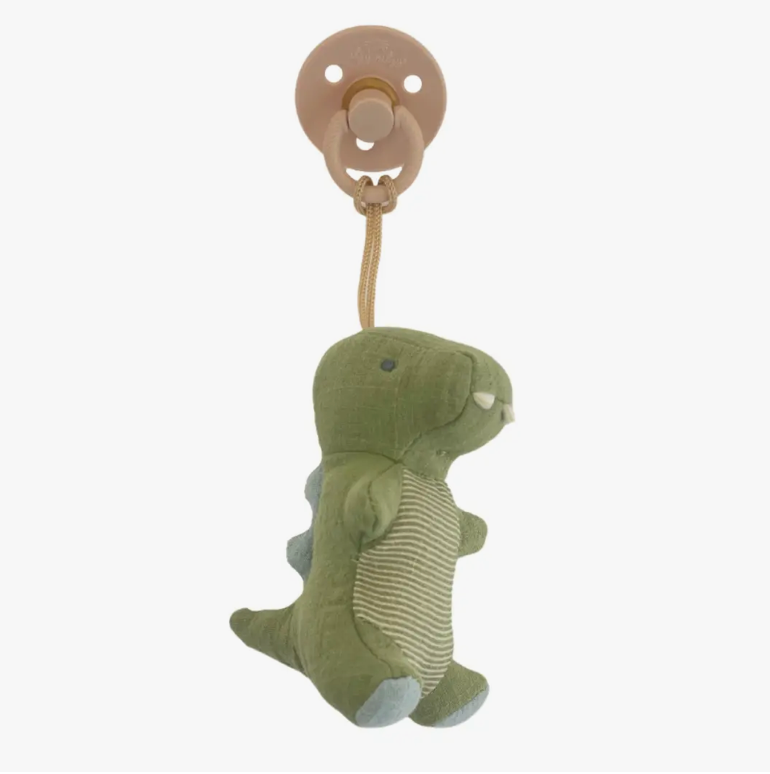 Bitzy Pal Natural Rubber Pacifier & Stuffed Animal