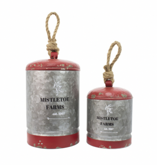 Red & Galvanized Mistletoe Bells