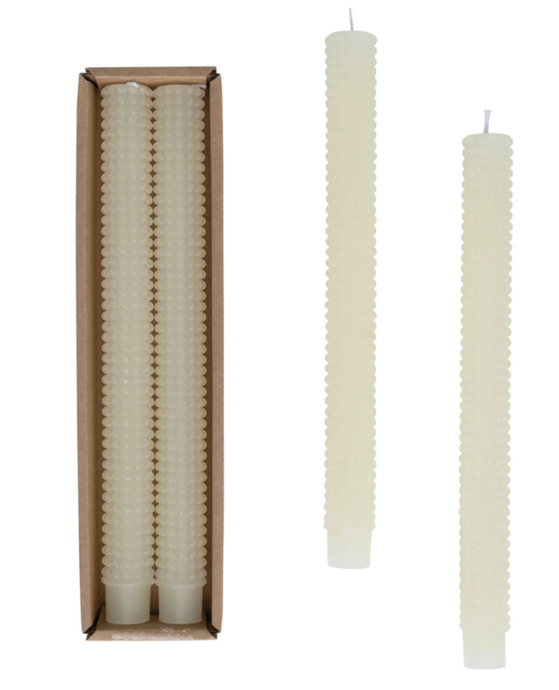 Unscented Hobnail Taper Candles