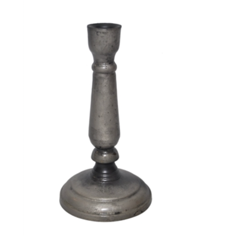 Iron Candle Holder With Antique Silver Finish
