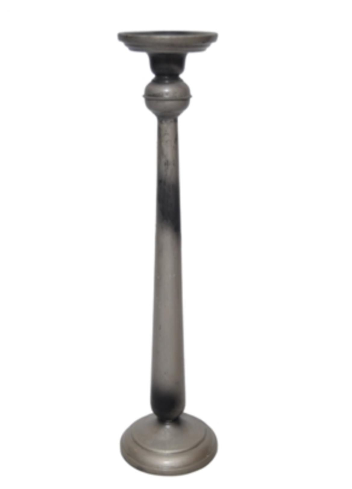 Iron Candle Holder With Antique Silver Finish