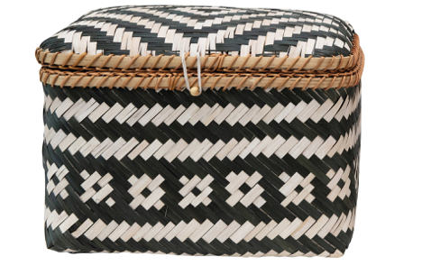 Hand-Woven Boxes with Lids and Closures